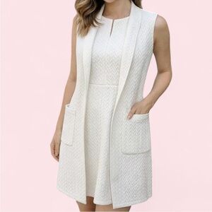 BCBGeneration Cream Textured Mini Dress